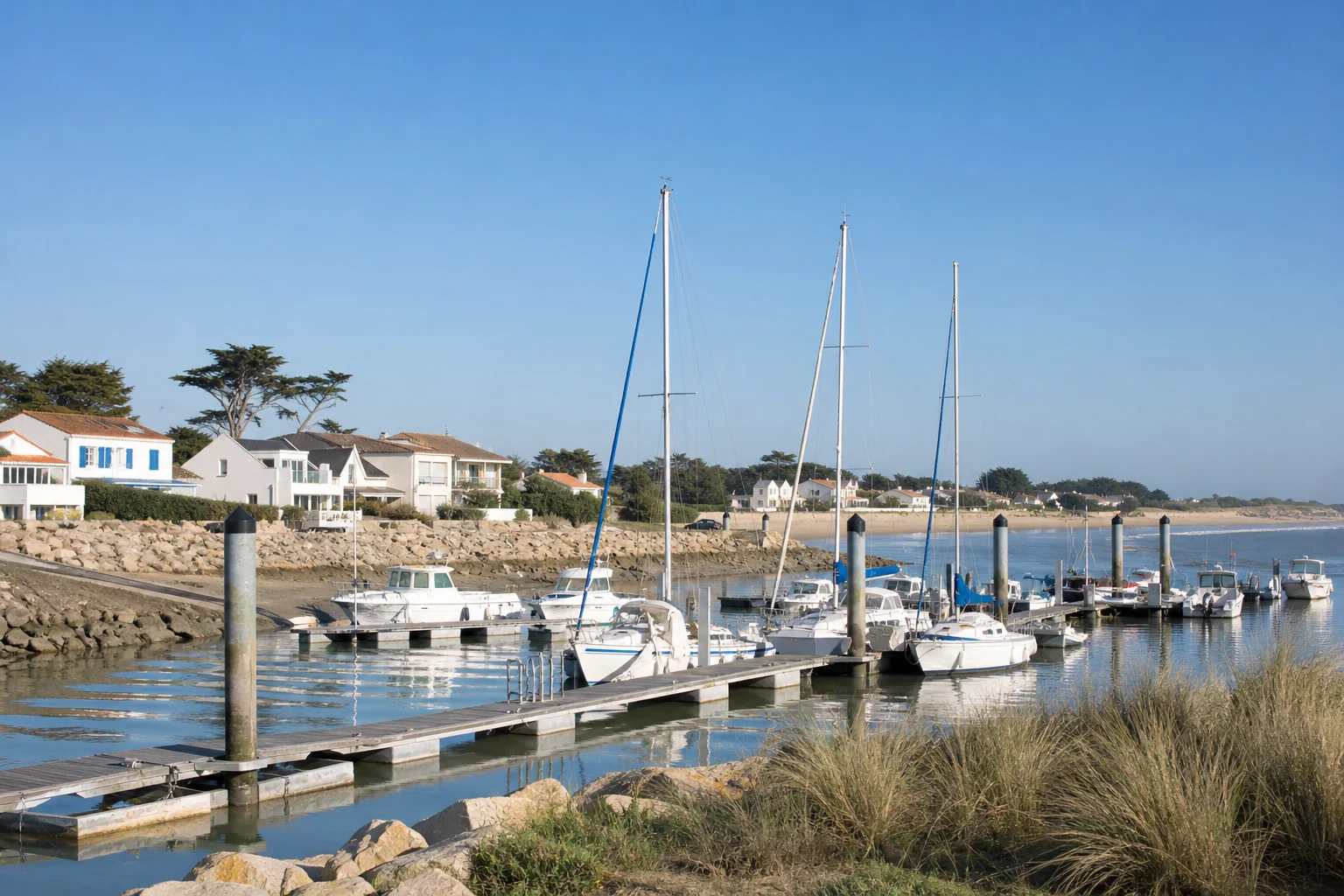 Port de plaisance et pontons de Jard-sur-Mer, côte sud de la Vendée